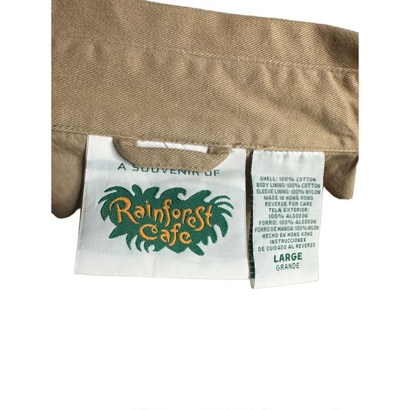Rainforest Cafe California Vintage Cotton Full Zip Utility Jacket Large Tan‎ - Picture 6 of 6